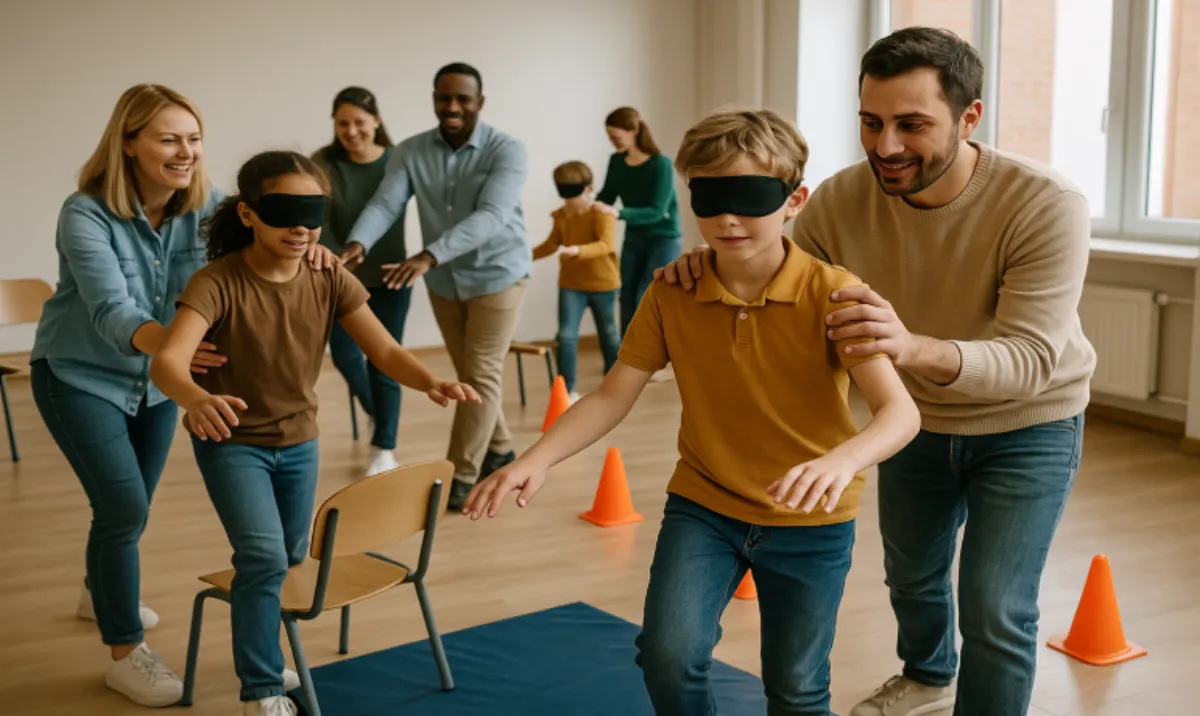 Parcours aveugle : renforcer la confiance en groupe