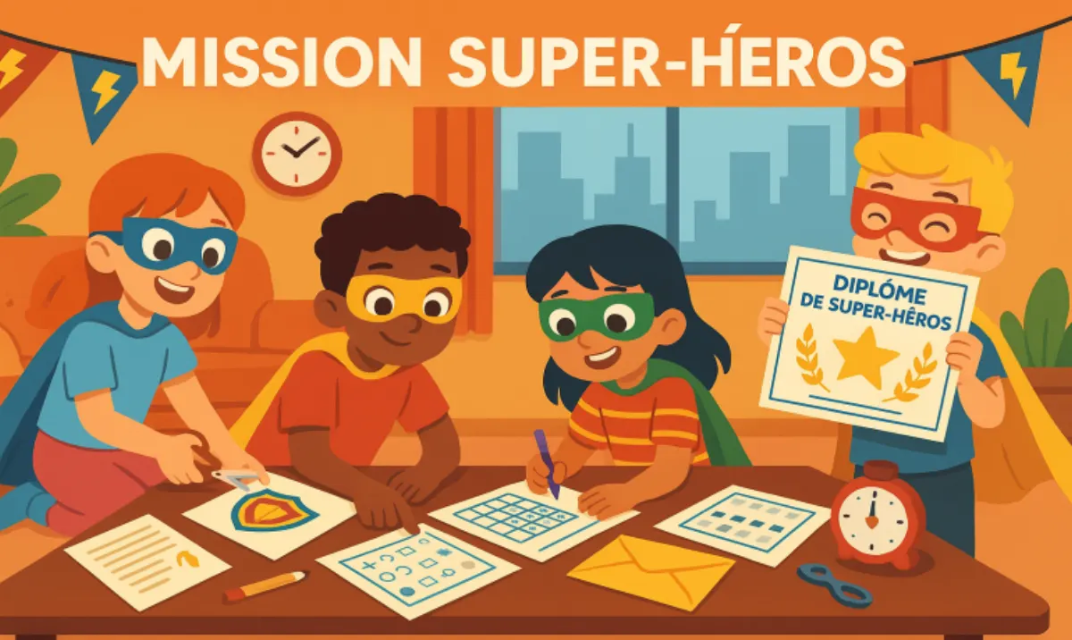 Escape game super-héros à imprimer (6–9 ans) à télécharger