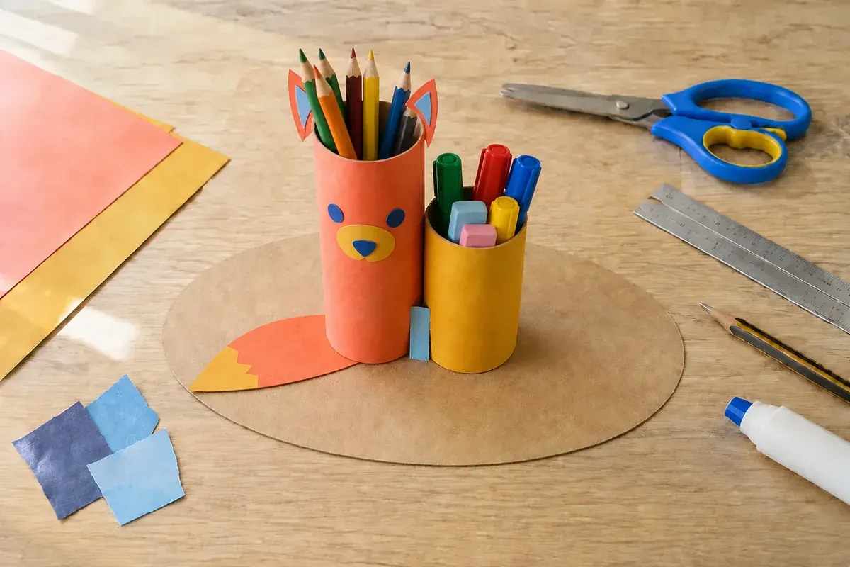 Fabriquer un pot à crayons animal à double compartiment