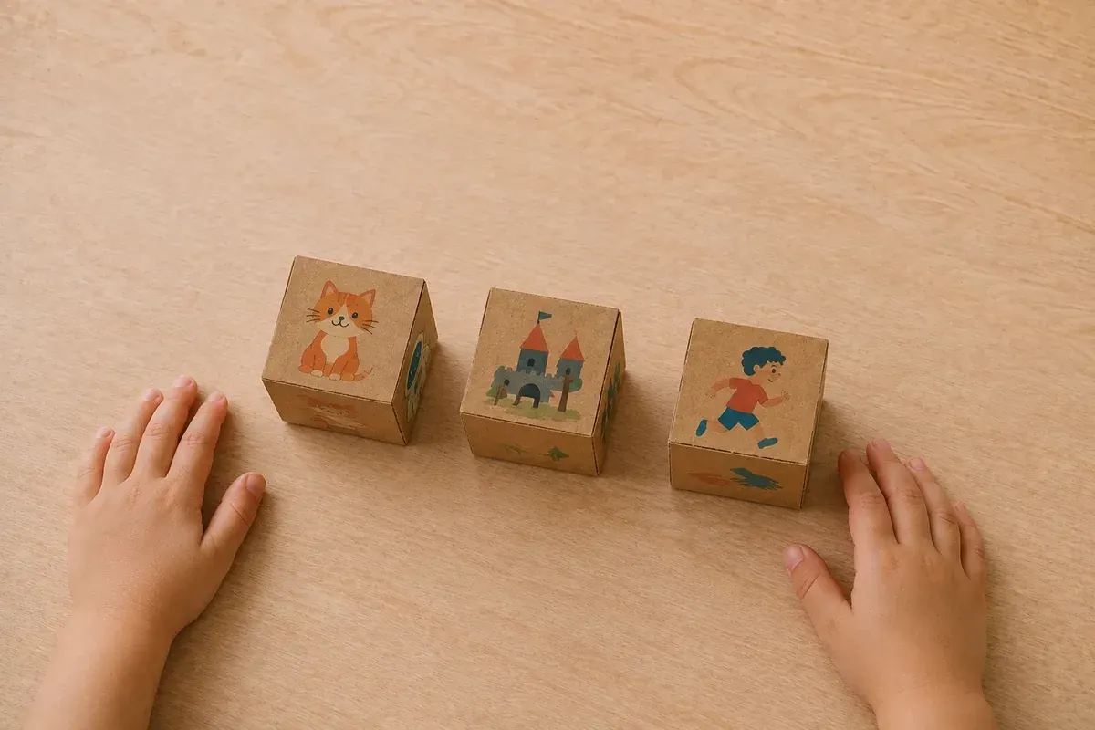 Créer des dés à histoires en carton réutilisable