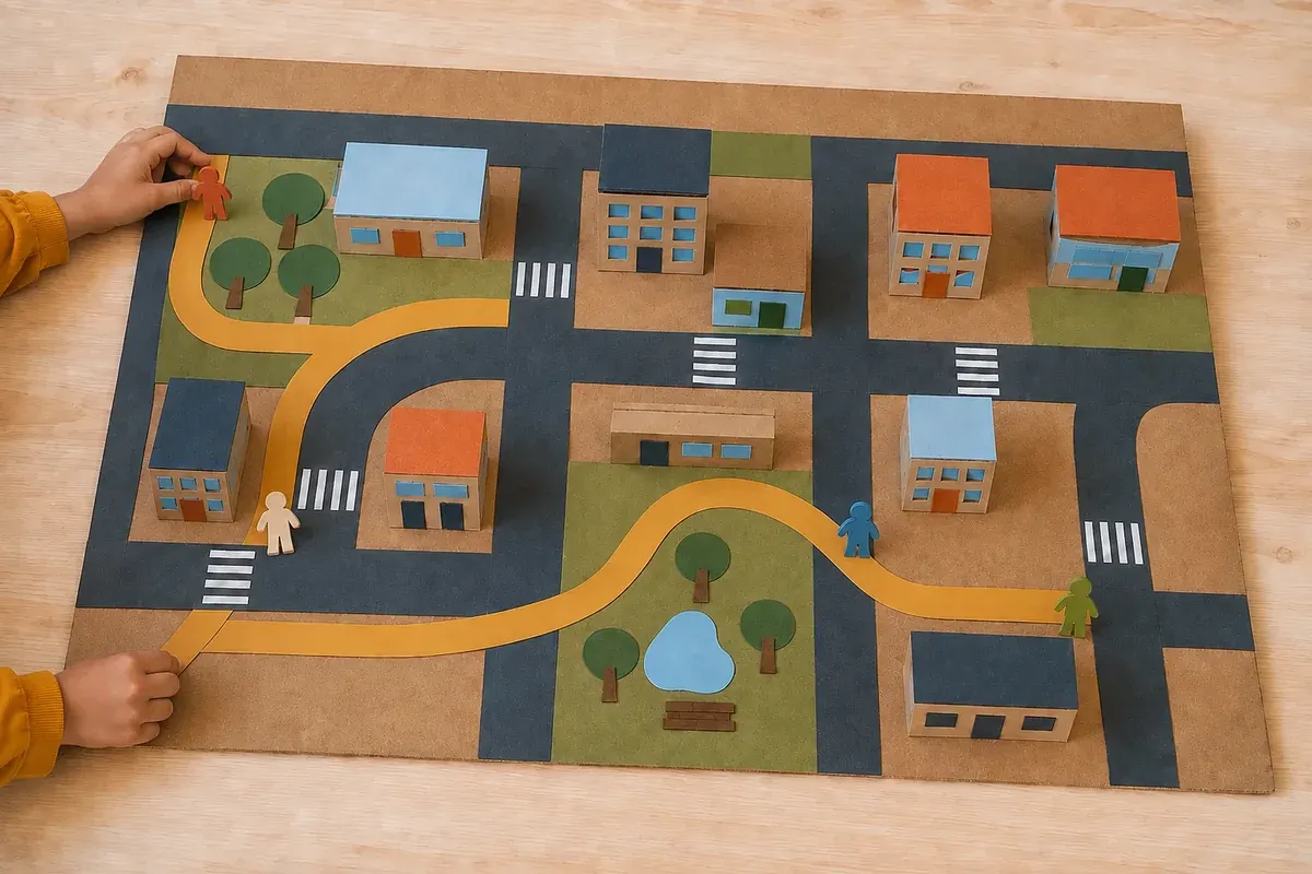 Construire une maquette de quartier en emballages