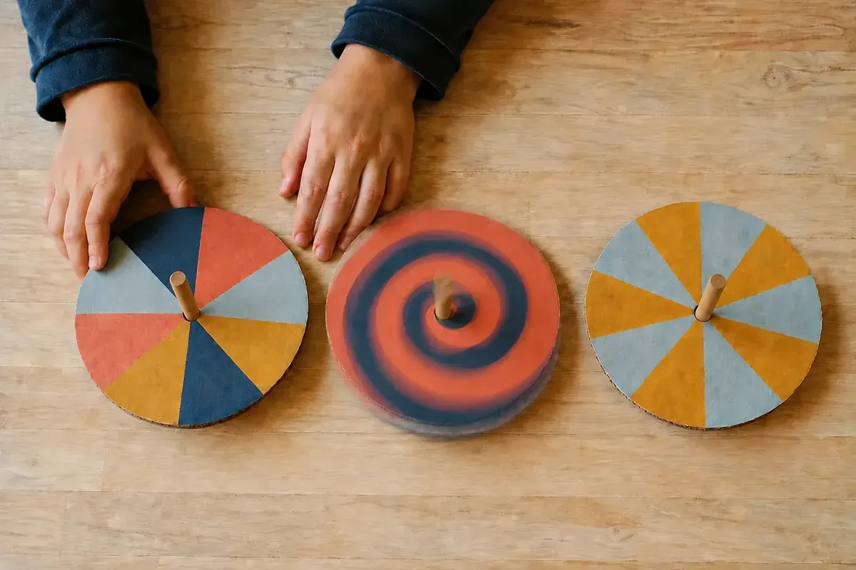 Créer une toupie des couleurs en carton