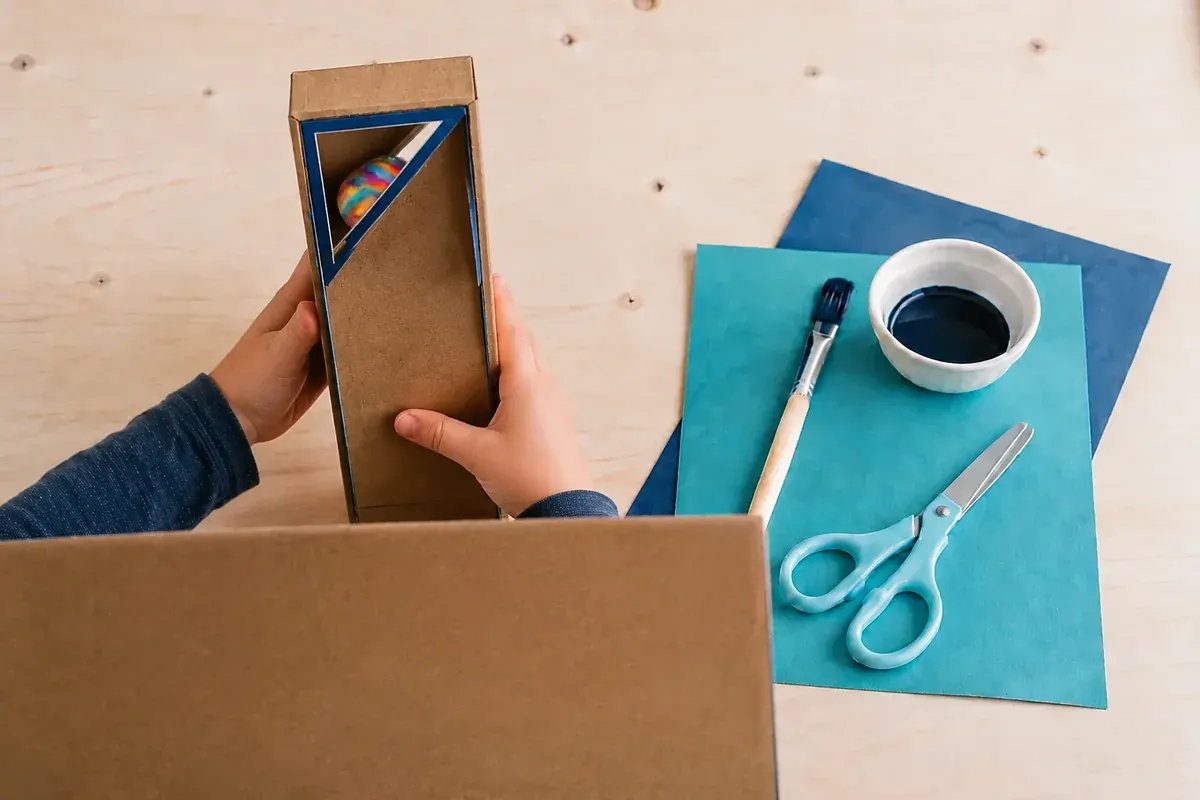 Construire un périscope en carton avec film réfléchissant