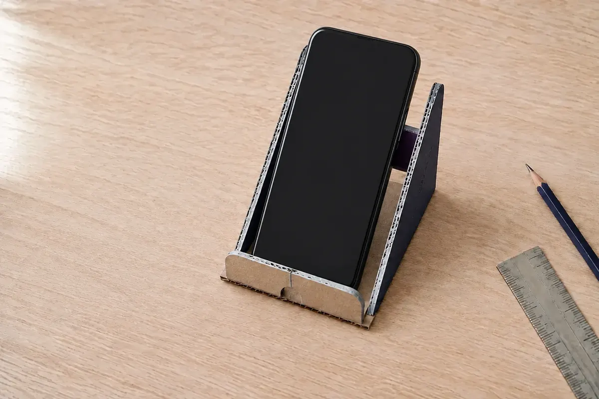 Support de téléphone en carton sur mesure : tutoriel enfant