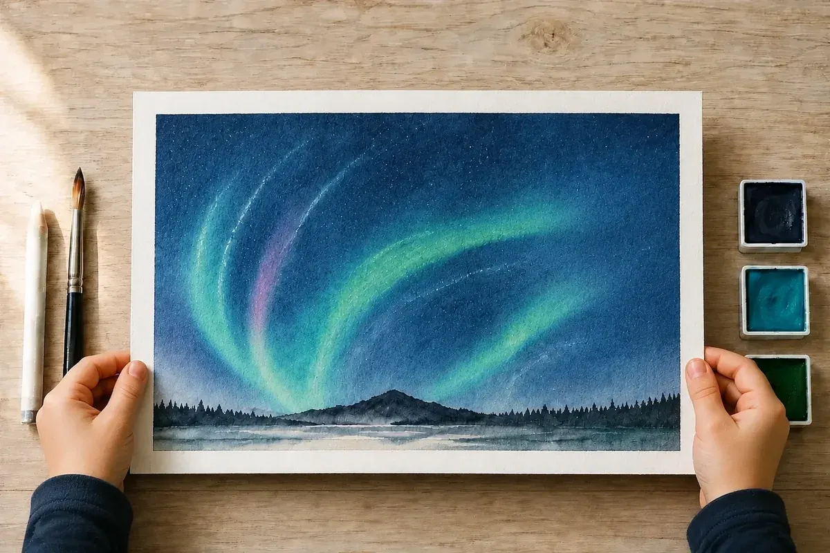 Aurore boréale en réserve à la cire