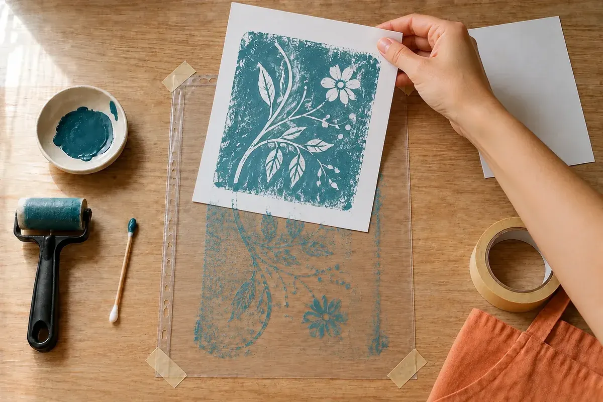 Réaliser un monotype propre sur une pochette transparente