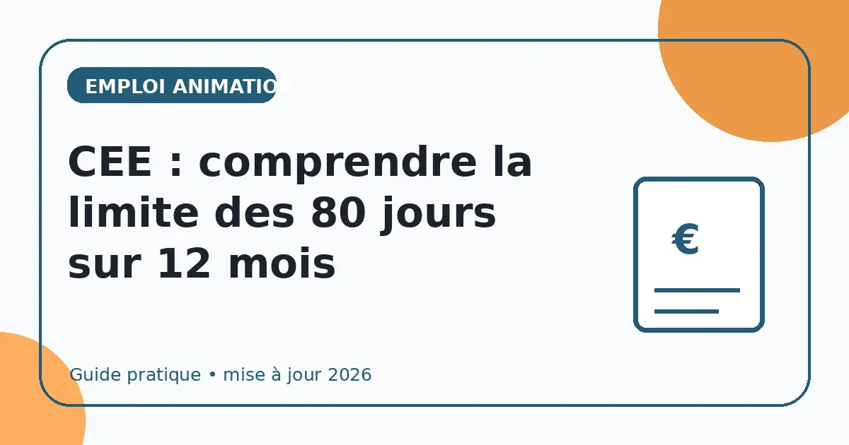 CEE : comprendre la limite des 80 jours sur 12 mois