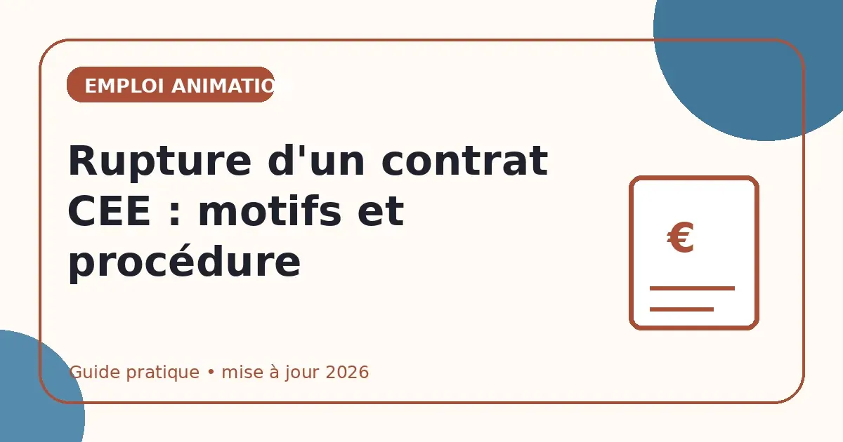 Rupture d'un contrat CEE : motifs et procédure