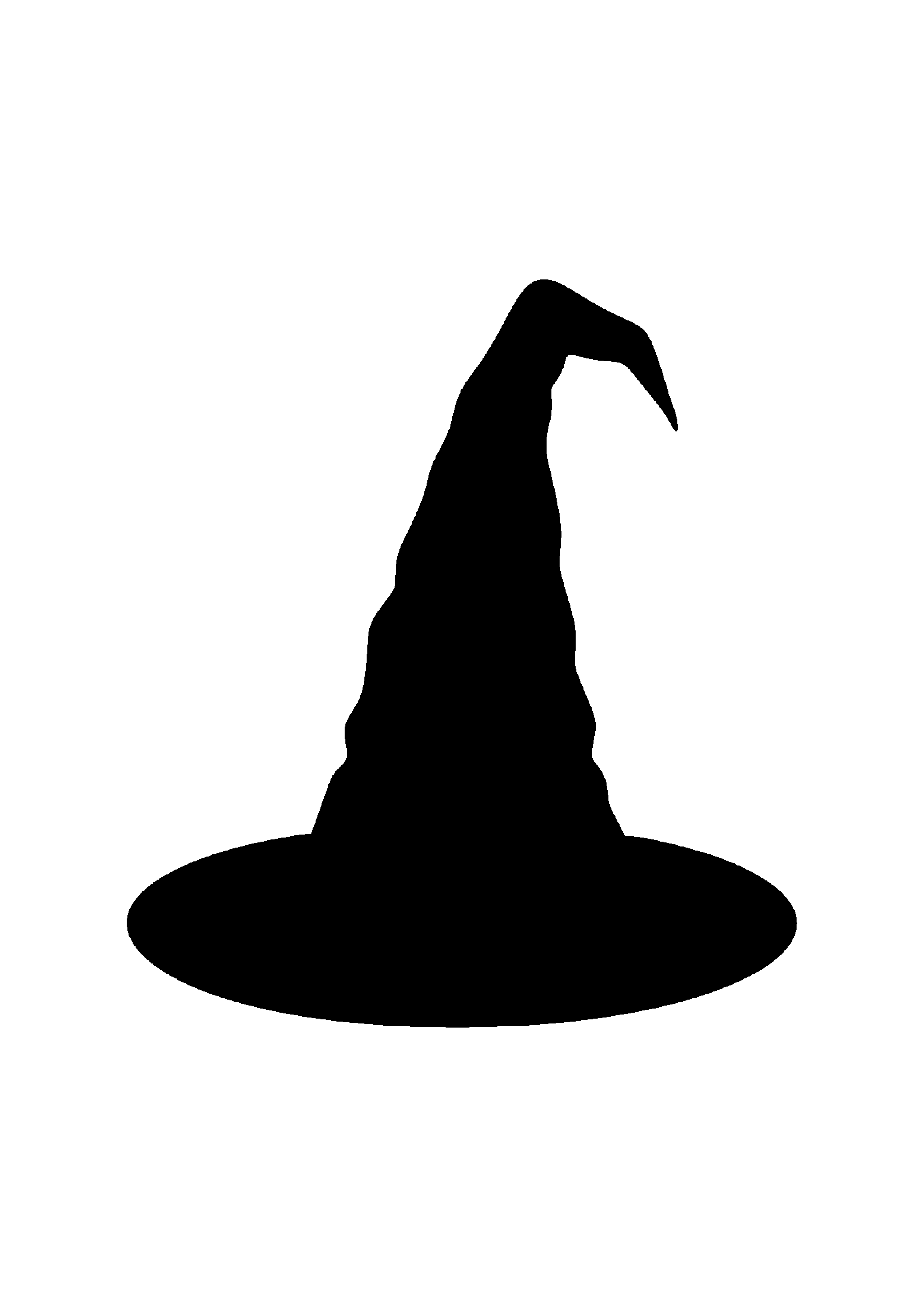 Silhouette de chapeau sorciere à imprimer sur A4 et découper
