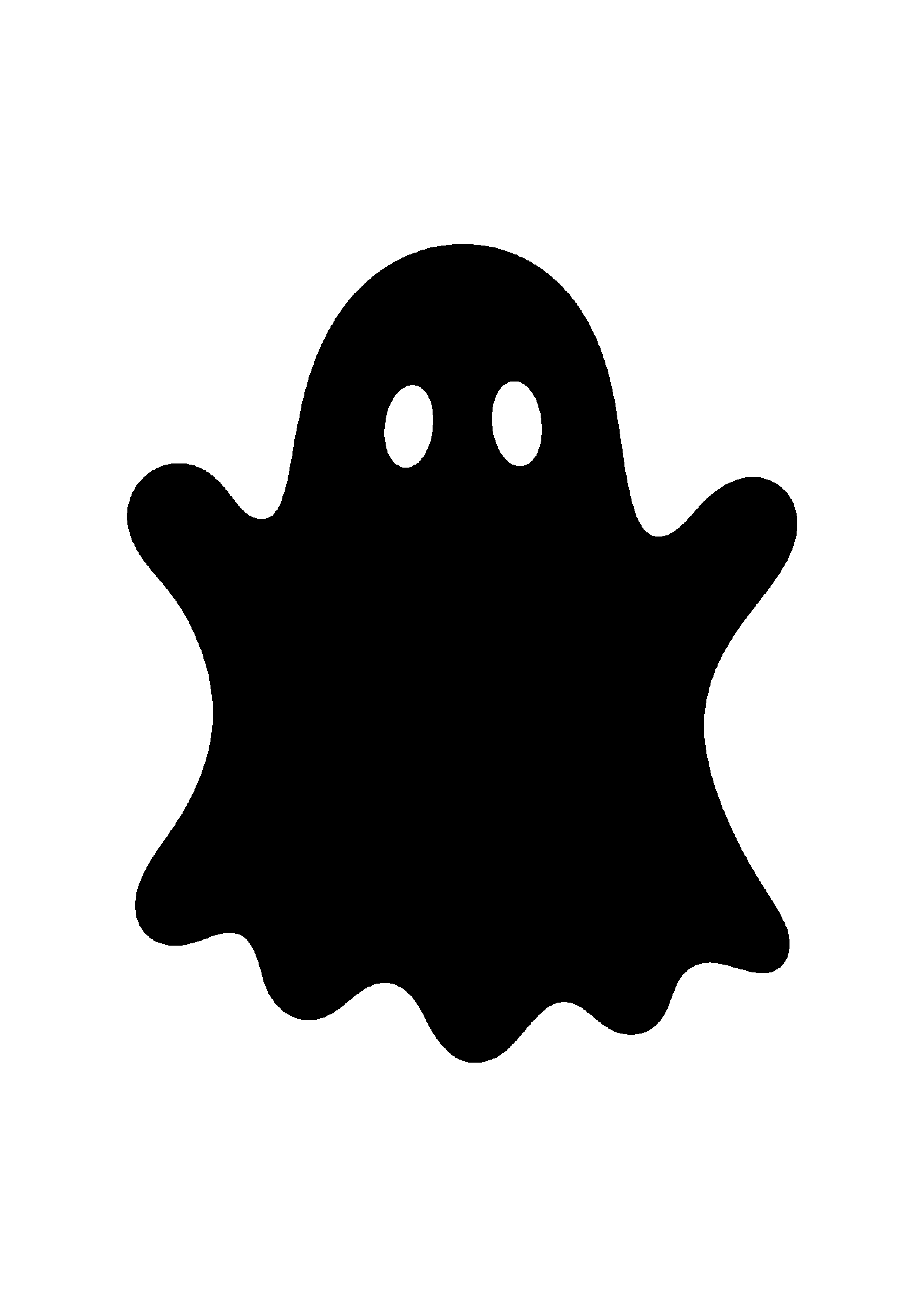 Silhouette de fantome à imprimer sur A4 et découper