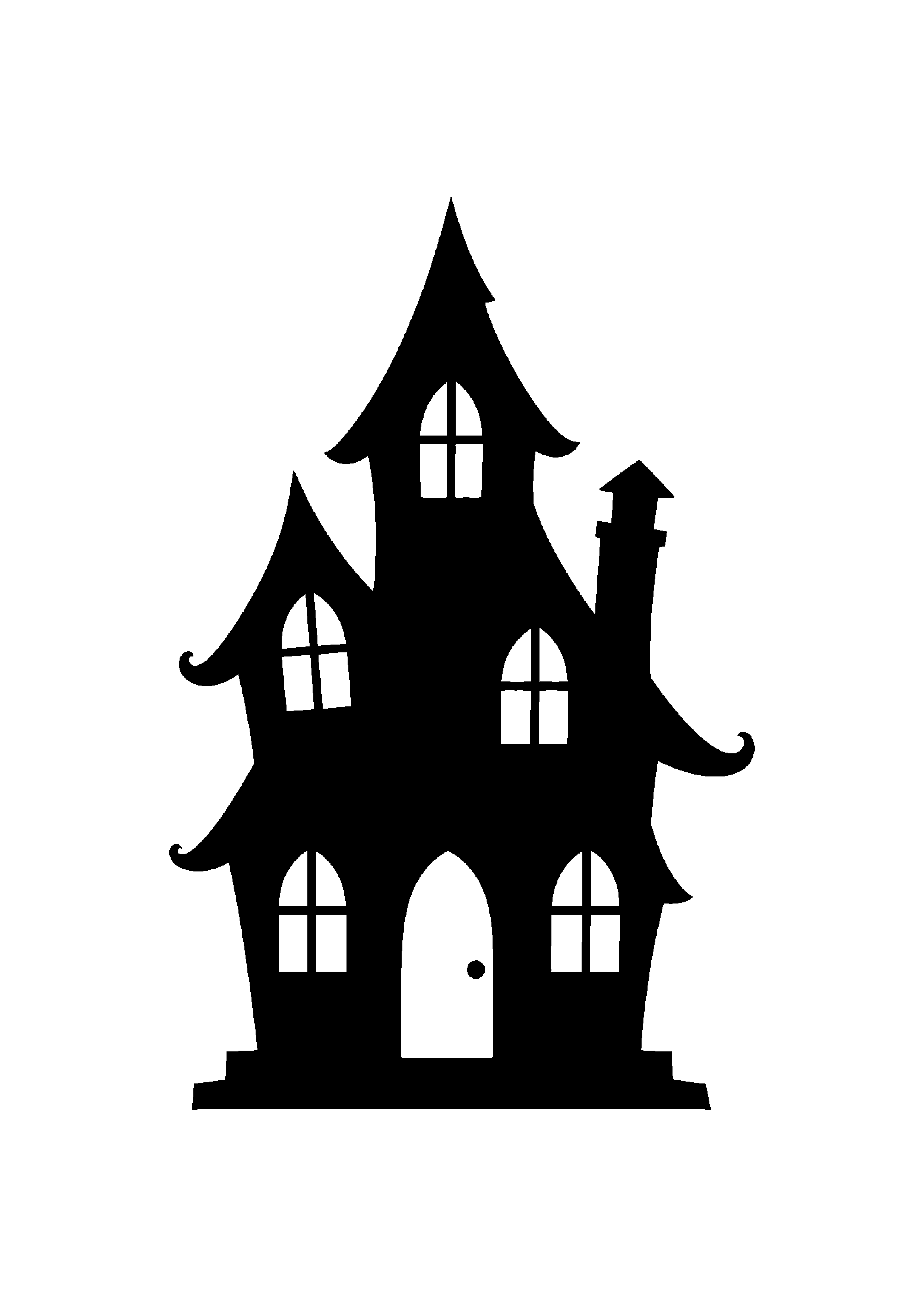 Silhouette de maison hantee à imprimer sur A4 et découper