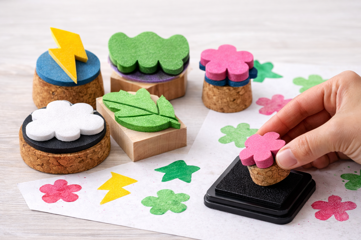 Tampons maison en mousse EVA, format paysage