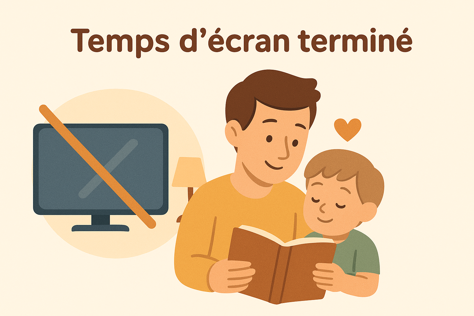 Temps d’écran terminé : lecture et moment calme avant de dormir