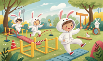 Course d’obstacles des lapins : Aventure ludique pour Pâques