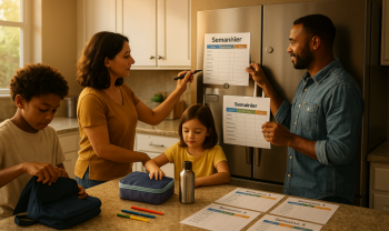 Rentrée scolaire : planning familial semaines 1 à 4 à imprimer