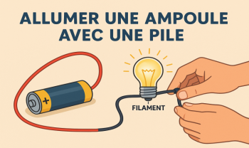 Expérience électricité enfant : allumer une ampoule avec une pile