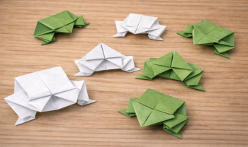 Grenouille en papier qui saute : pliage origami pas à pas