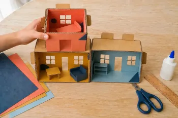 Créer une maison de poupées modulaire en boîtes récupérées