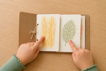 Créer un carnet d'empreintes d'écorces et de feuilles