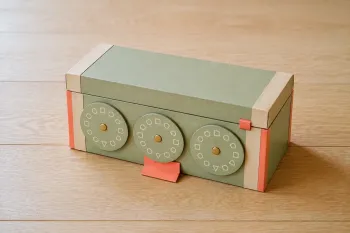 Coffre secret à code tournant en carton