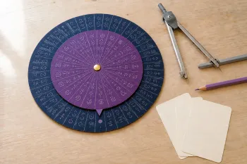 Roue de chiffrement César en carton à deux disques