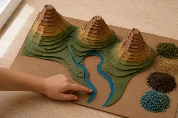 Carte topographique en relief avec boîte à œufs