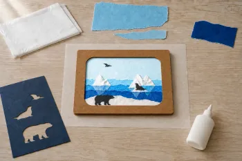 Banquise en vitrail de papier sans plastique