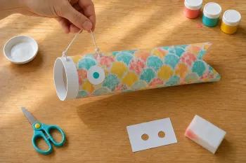 Koinobori japonais en papier journal
