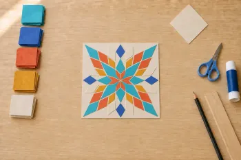Mosaïque zellige en papier découpé