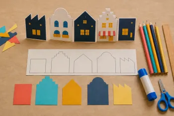 Créer une ville accordéon recto-verso en papier