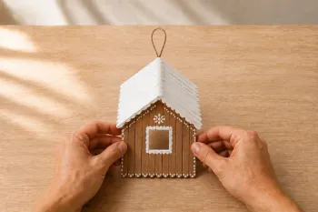 Chalet de Noël en bâtonnets : tuto pas à pas