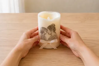 Transfert photo sur bougie : cadeau DIY personnalisé