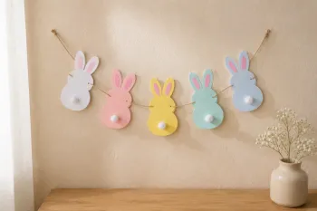 Guirlande de Pâques : lapins en papier à fabriquer