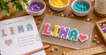 Créer un prénom en perles à repasser : lettres lisibles et reliées