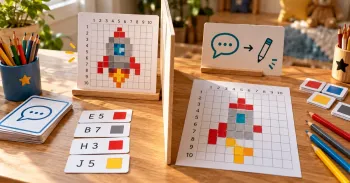 Dictée de pixel art : activité en binôme pour se repérer sur une grille