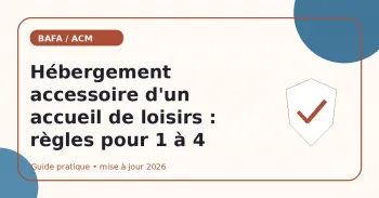 Hébergement accessoire d'un accueil de loisirs : règles pour 1 à 4 nuits