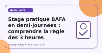Stage pratique BAFA en demi-journées : comprendre la règle des 3 heures