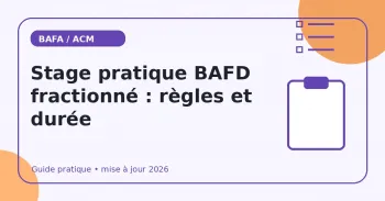 Stage pratique BAFD fractionné : règles et durée