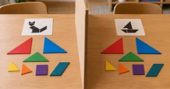 Tangram en binôme : décrire une figure sans montrer le modèle choisi