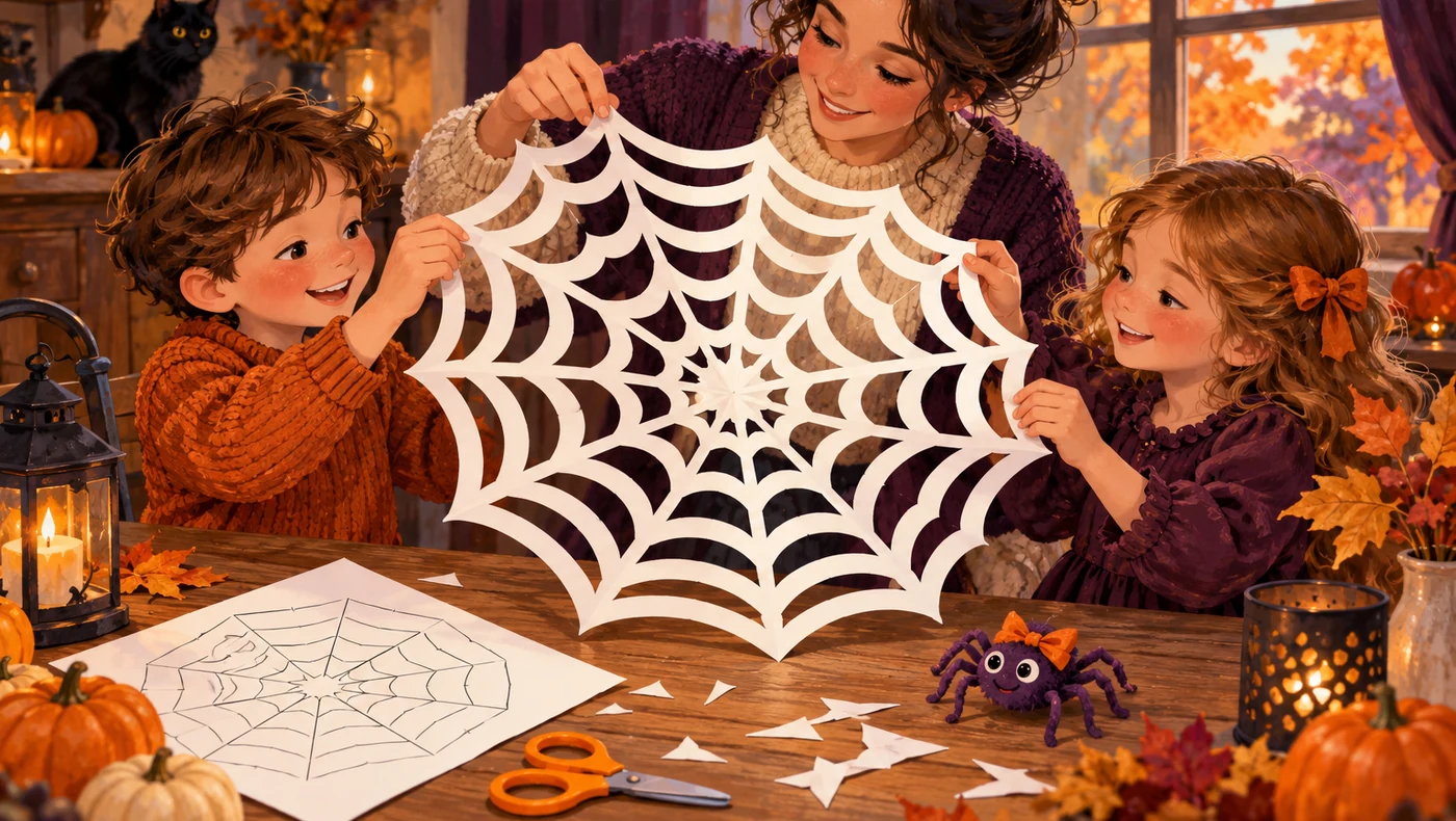 Toile d’araignée en papier à découper : 2 patrons Halloween