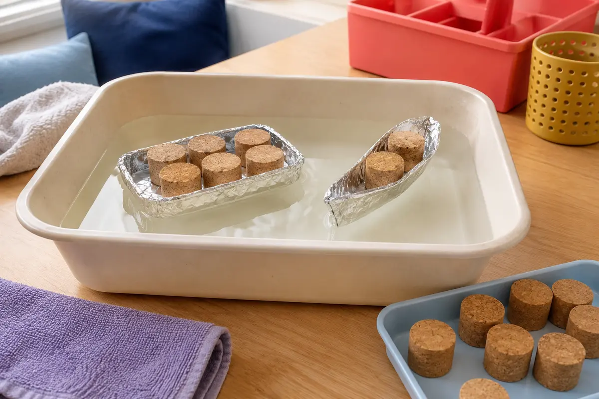 Défi STEM enfant le bateau qui porte le plus construit avec du matériel simple