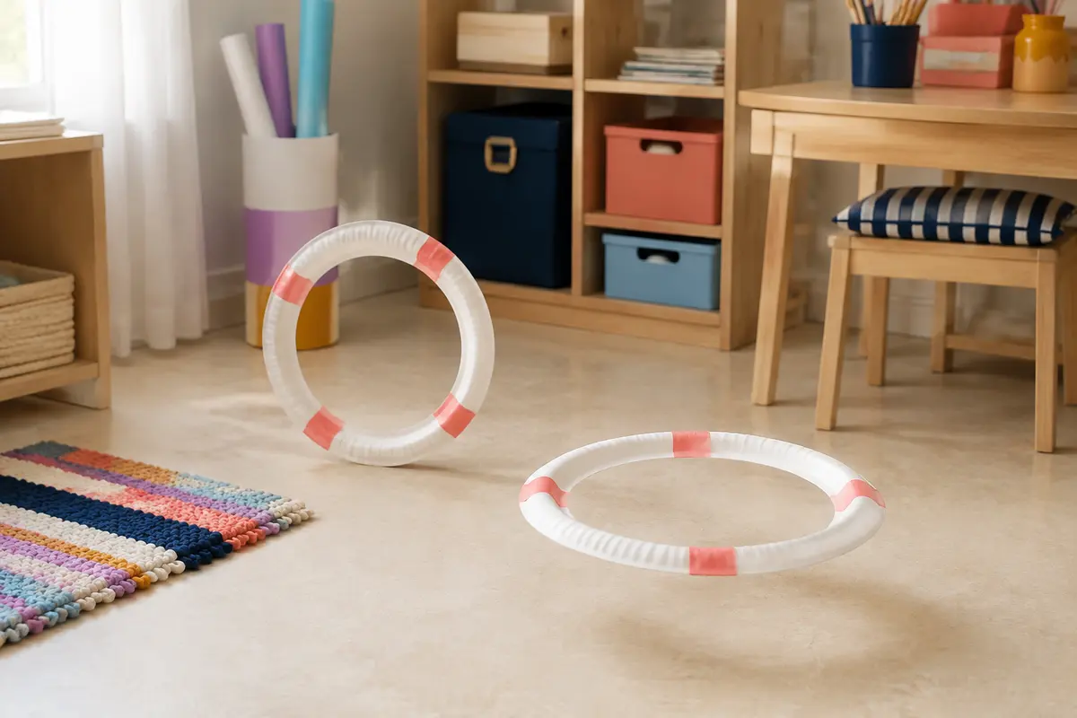 Soucoupe volante légère fabriquée avec deux anneaux d’assiettes en papier