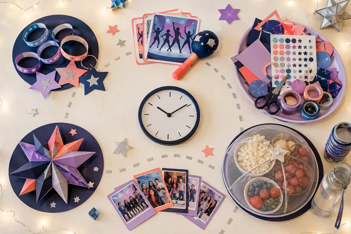 Organisation de deux heures pour anniversaire K-pop enfant avec accueil danse création goûter et finale