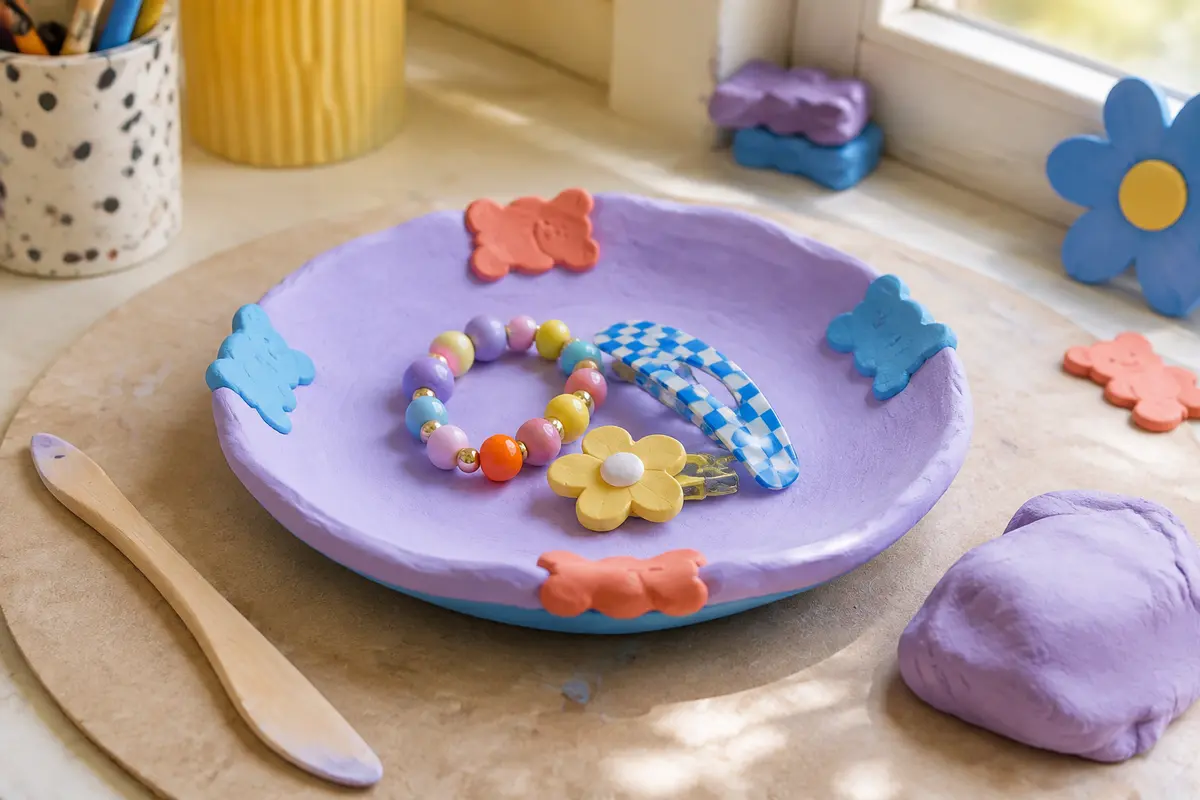 Coupelle décorative en pâte avec bord composé de petits oursons gummy