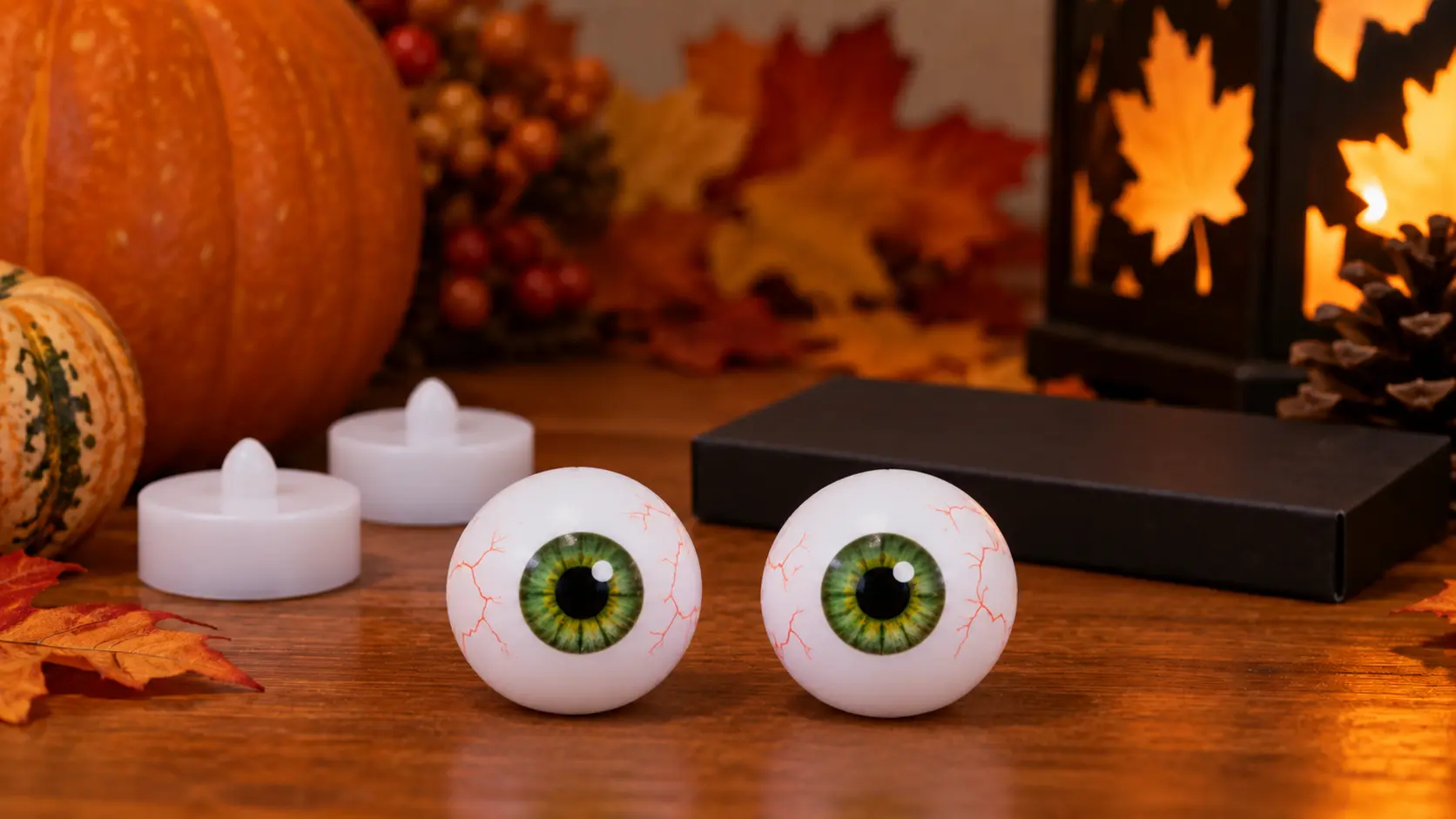 Ajouter des veines légères pour fabriquer Yeux lumineux Halloween avec balles de ping-pong et bougies LED