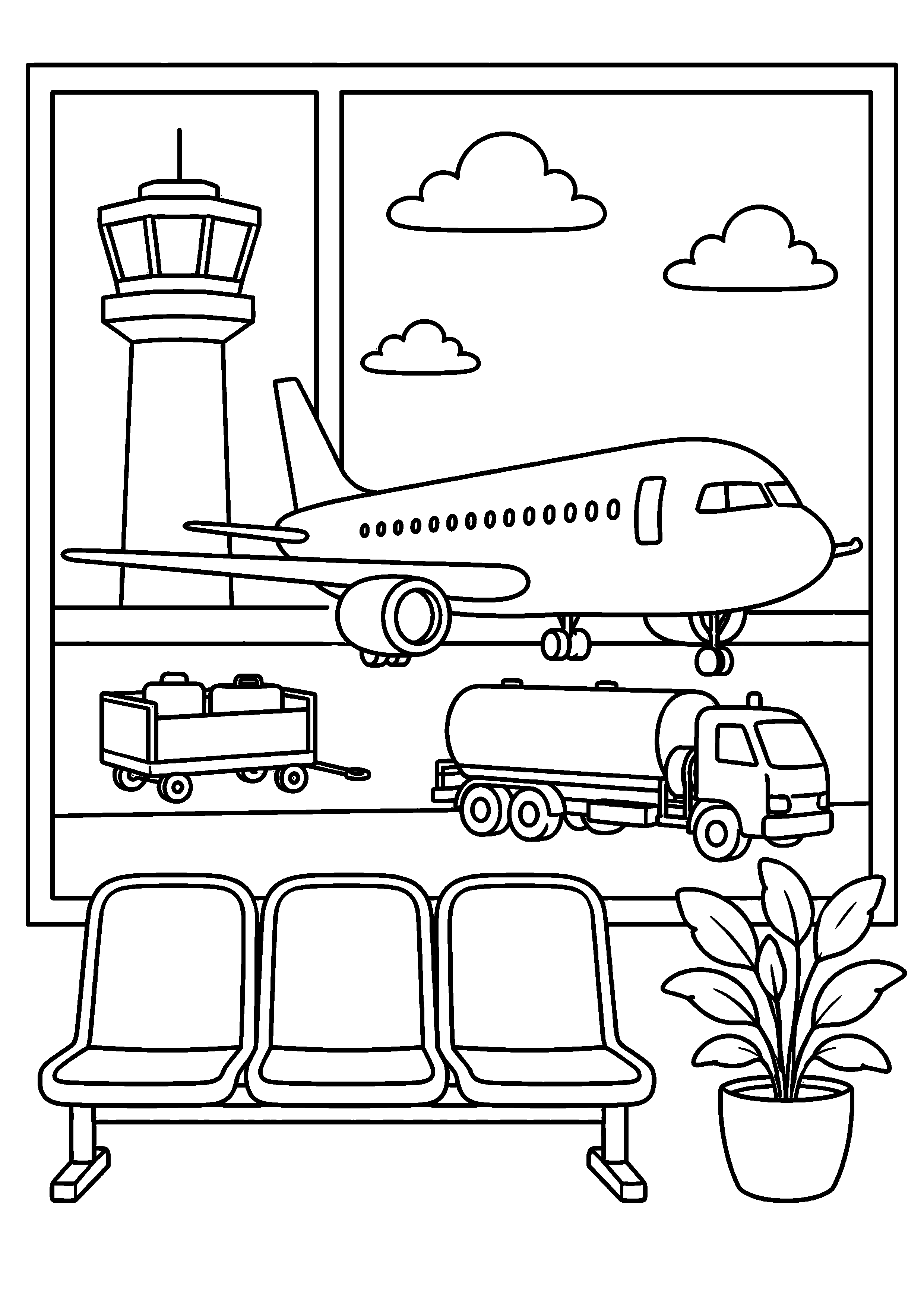 Coloriage aéroport à imprimer – dessin n°3