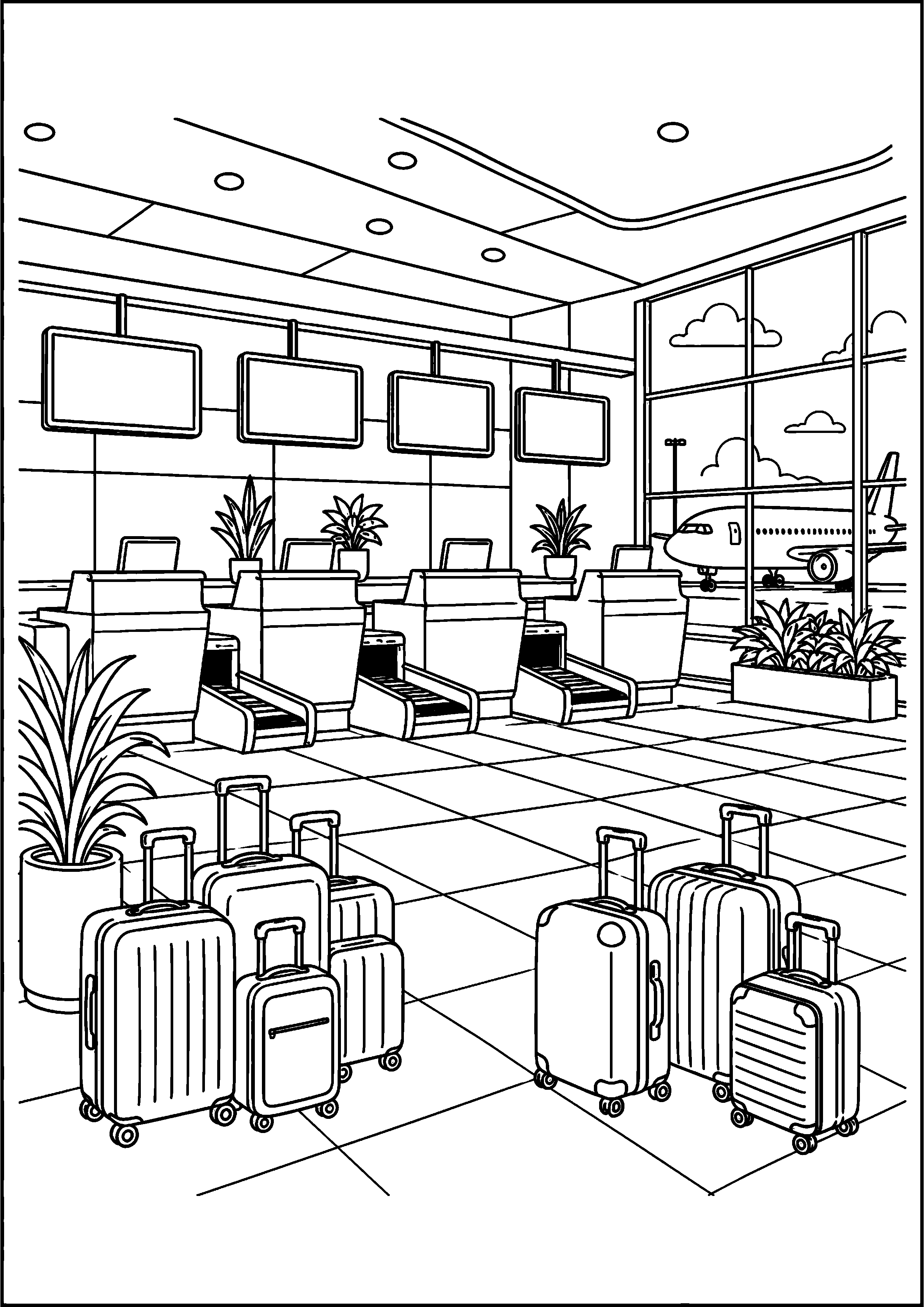 Coloriage aéroport à imprimer – dessin n°6