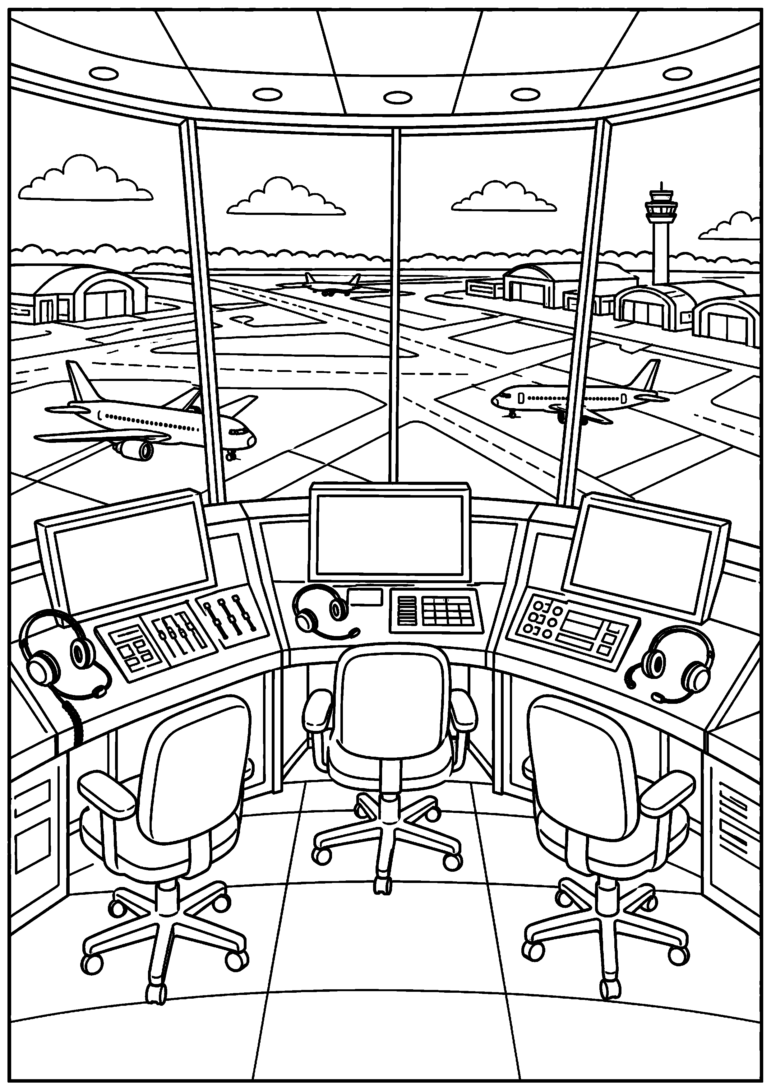 Coloriage aéroport à imprimer – dessin n°8