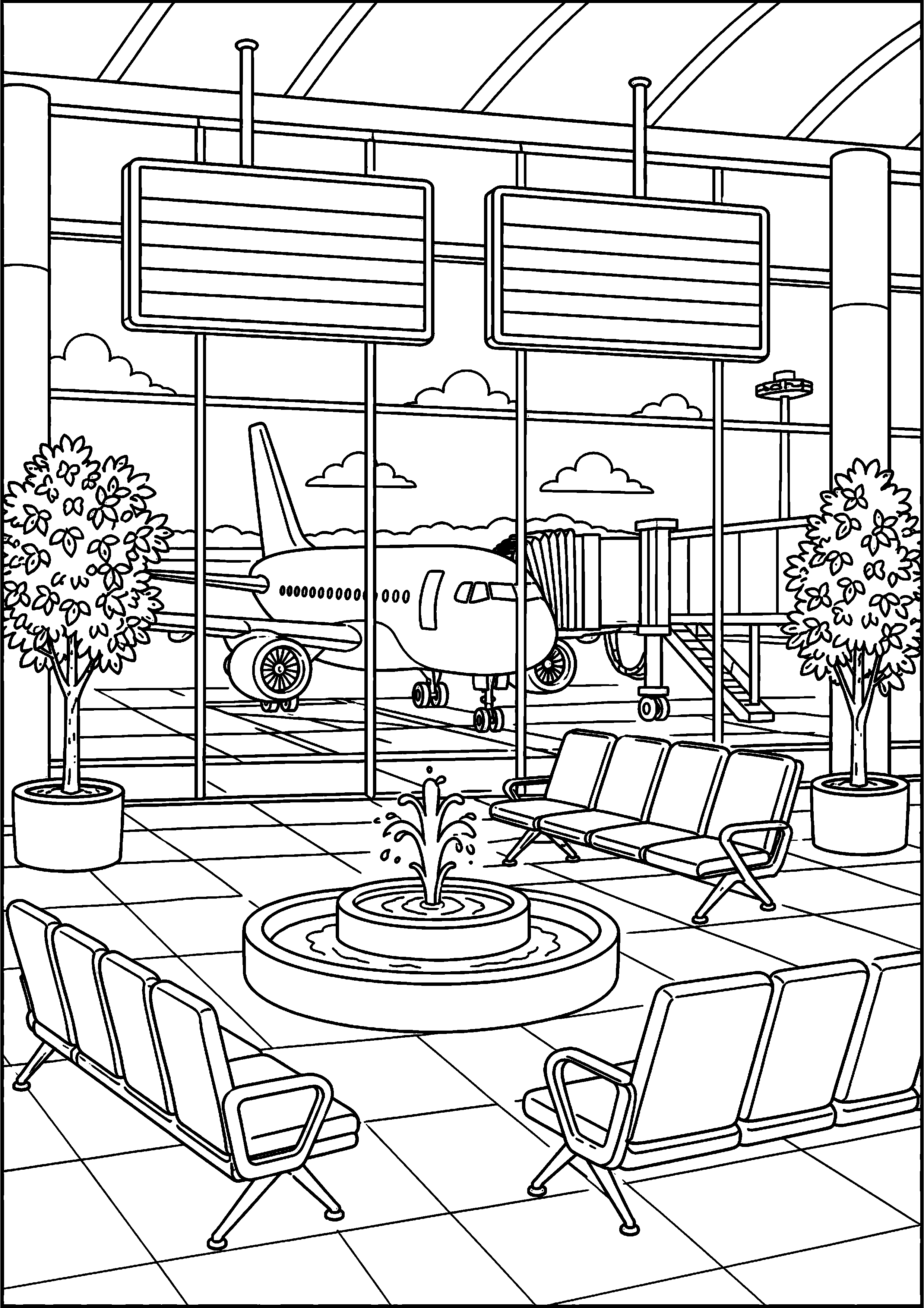 Coloriage aéroport à imprimer – dessin n°10