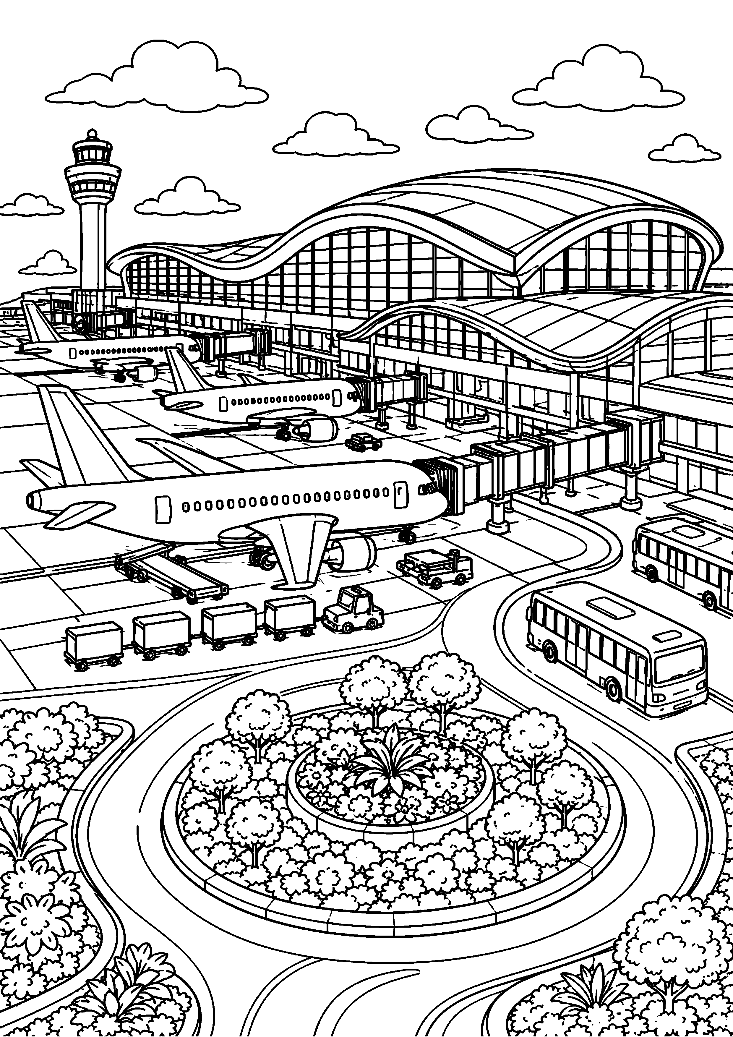 Coloriage aéroport à imprimer – dessin n°11